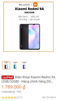 Điện thoại Xiaomi Redmi 9A