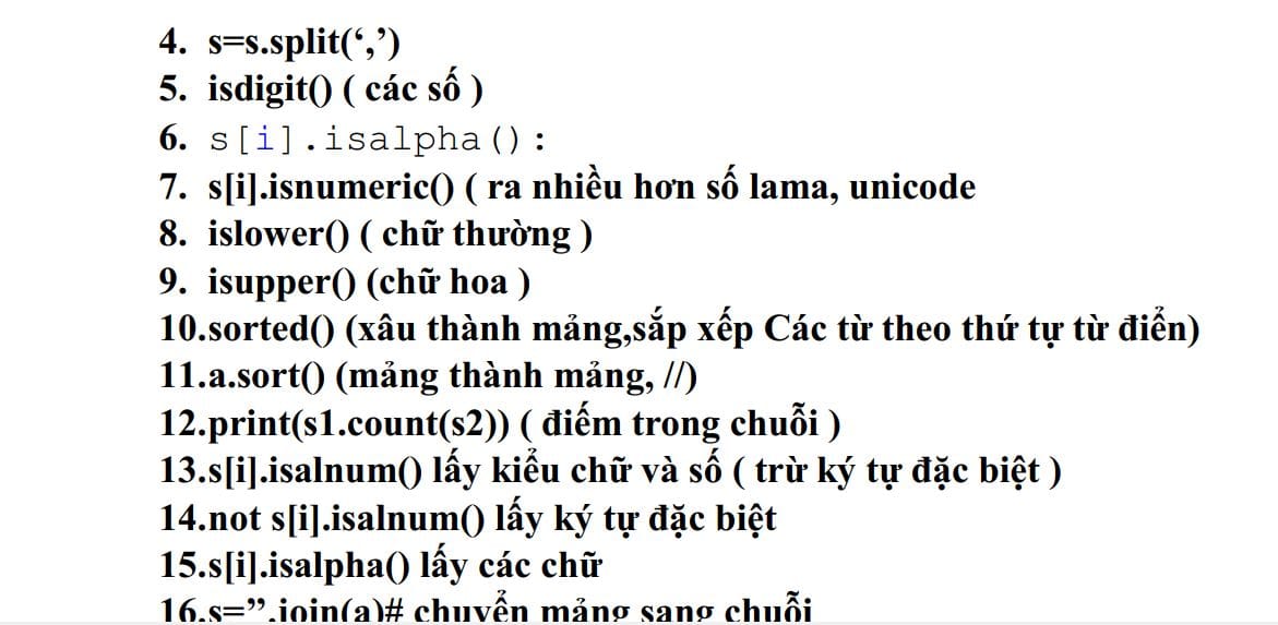 Các hàm quan trọng ôn thi vào Chuyên Tin 2