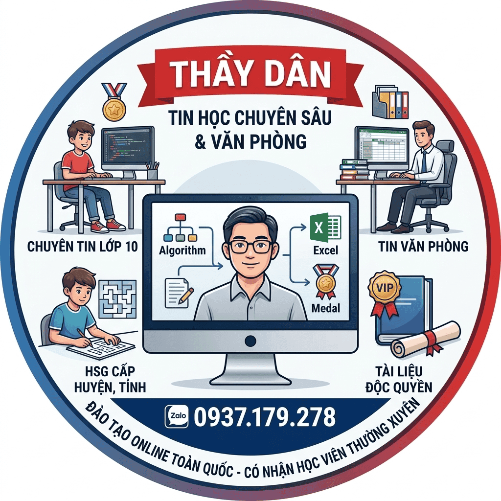 2 Khóa Học Tin Học Online Thầy Dân Luyện Thi Chuyên Tin Tin Văn Phòng Cấp Tốc