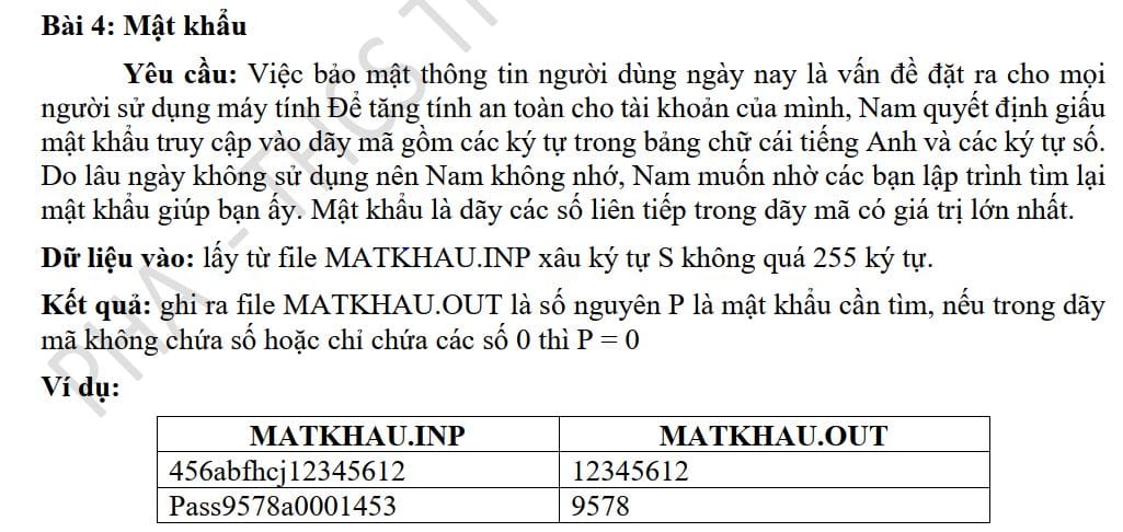 4 mật khẩu