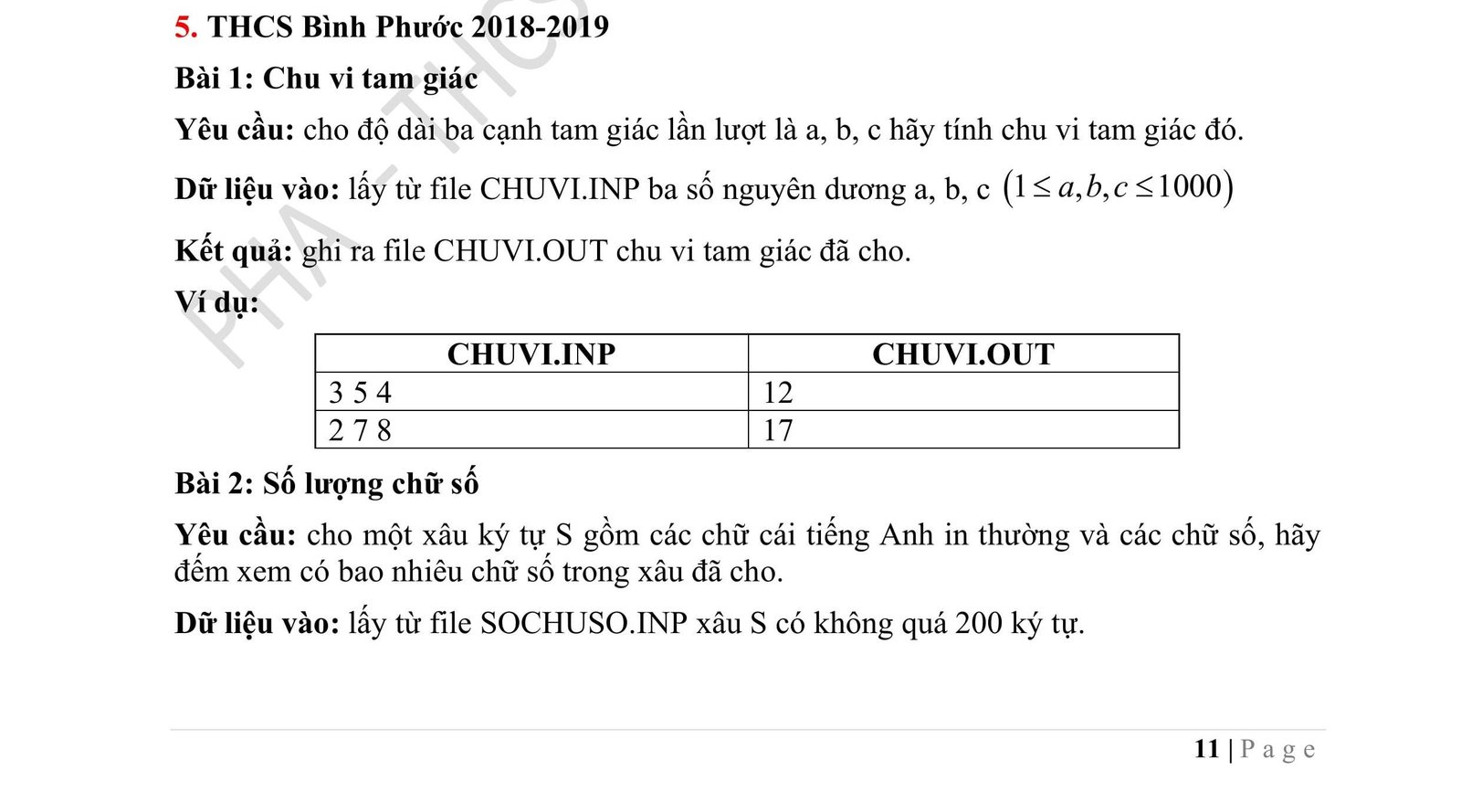 5 Đề Bí Quyết Trọn Bộ Lời Giải Thi HSG Tin Học Lớp 9 Tỉnh Bình Phước 2018 – 2019