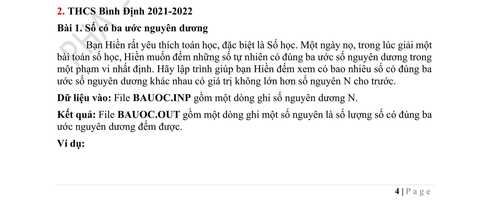 2 Đề Thi & Đáp Án HSG Tin Học Lớp 9 Tỉnh Bình Định 2021 – 2022