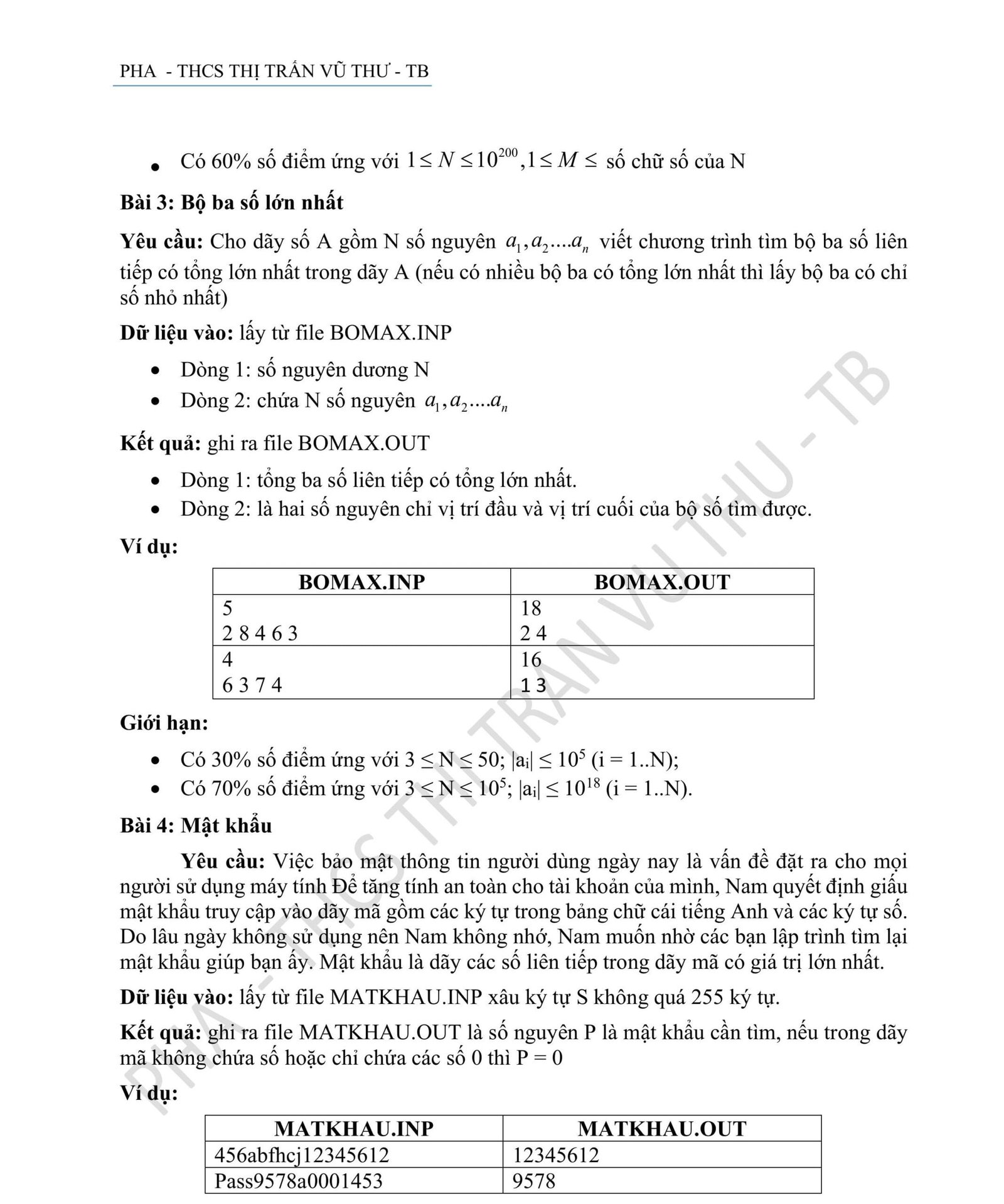 Hướng Dẫn Giải Chi Tiết 6 Đề Thi HSG Tin Học THCS Bình Phước 2019-2020 Bằng Python